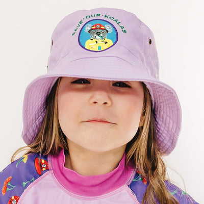 Kids Bucket Hat - Save Our Koalas in Lilac